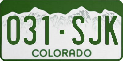 CO license plate 031SJK