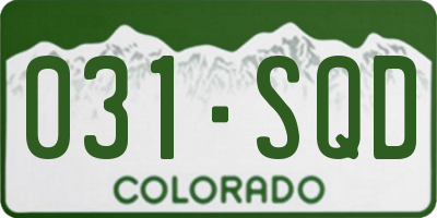 CO license plate 031SQD