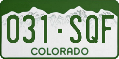 CO license plate 031SQF