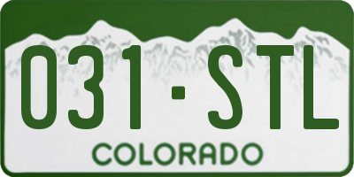 CO license plate 031STL
