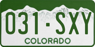 CO license plate 031SXY