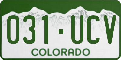 CO license plate 031UCV