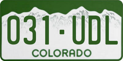 CO license plate 031UDL