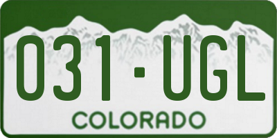 CO license plate 031UGL