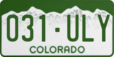 CO license plate 031ULY