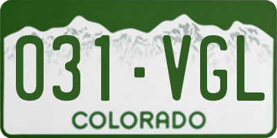 CO license plate 031VGL
