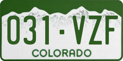 CO license plate 031VZF