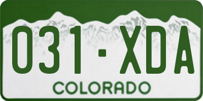 CO license plate 031XDA