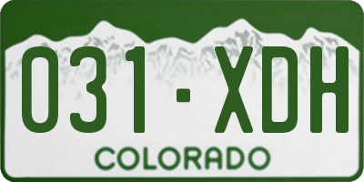 CO license plate 031XDH