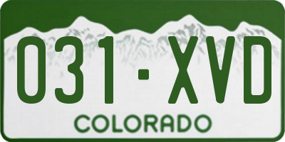 CO license plate 031XVD