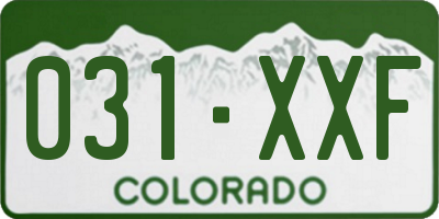 CO license plate 031XXF