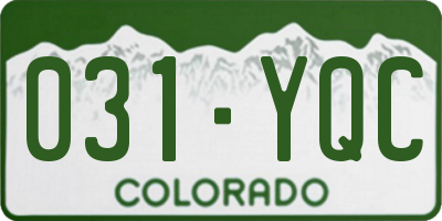 CO license plate 031YQC
