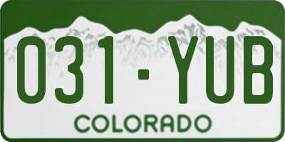 CO license plate 031YUB