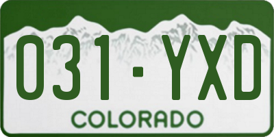 CO license plate 031YXD