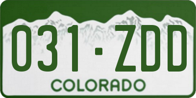 CO license plate 031ZDD