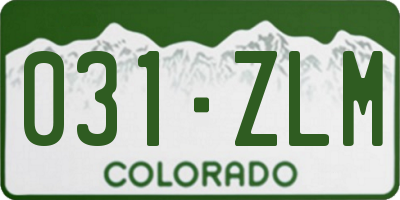 CO license plate 031ZLM
