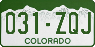 CO license plate 031ZQJ