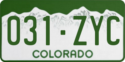 CO license plate 031ZYC