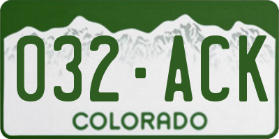 CO license plate 032ACK