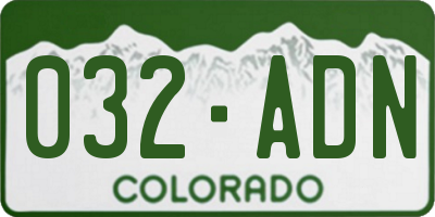 CO license plate 032ADN