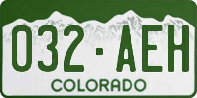 CO license plate 032AEH