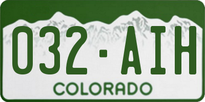 CO license plate 032AIH