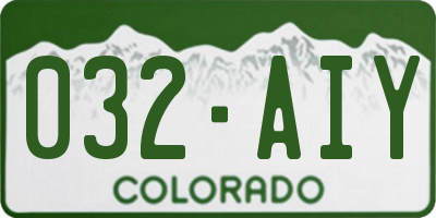 CO license plate 032AIY