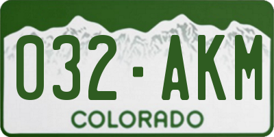 CO license plate 032AKM