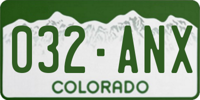 CO license plate 032ANX