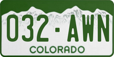 CO license plate 032AWN