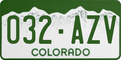CO license plate 032AZV