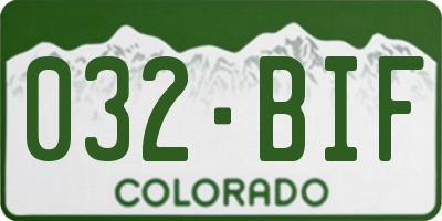 CO license plate 032BIF