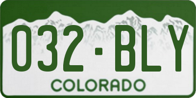 CO license plate 032BLY