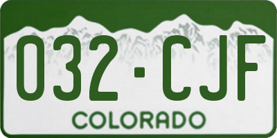 CO license plate 032CJF