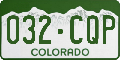 CO license plate 032CQP
