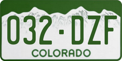 CO license plate 032DZF