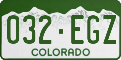 CO license plate 032EGZ