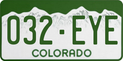 CO license plate 032EYE
