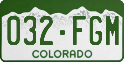 CO license plate 032FGM