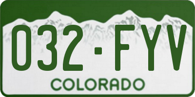 CO license plate 032FYV