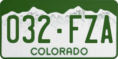 CO license plate 032FZA