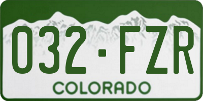 CO license plate 032FZR