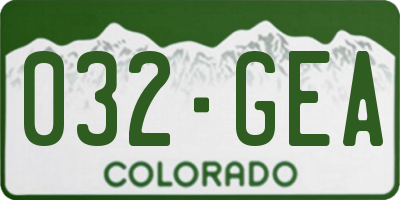 CO license plate 032GEA