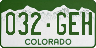 CO license plate 032GEH