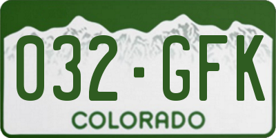 CO license plate 032GFK