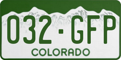 CO license plate 032GFP