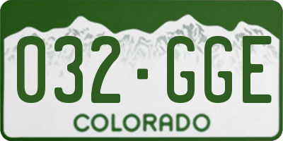 CO license plate 032GGE