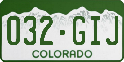 CO license plate 032GIJ