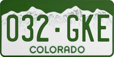 CO license plate 032GKE