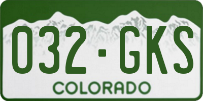 CO license plate 032GKS